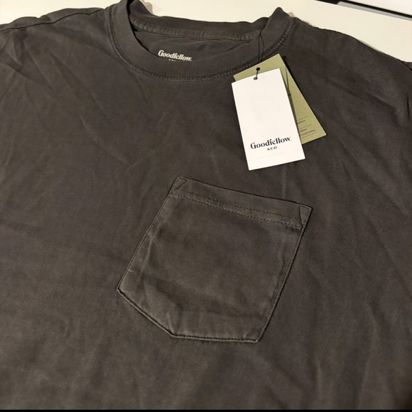 NWT - 2pcs Goodfellow & Co Men’s Cotton T-shirt w/pocket black size large - Picture 7 of 7